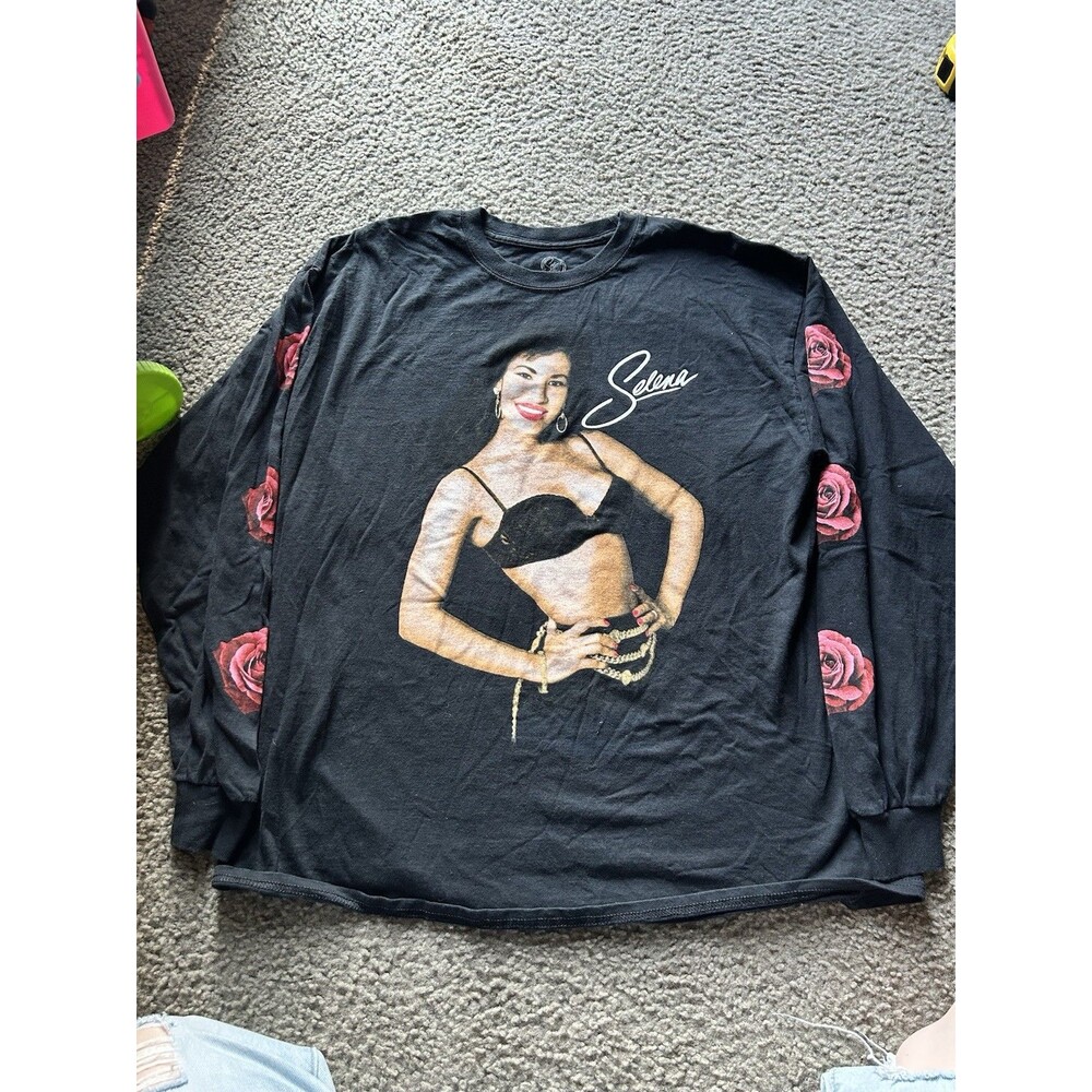 Selena Official Unisex XL Long Sleeve Black Shirt Men Womens Tshirt Band Tee